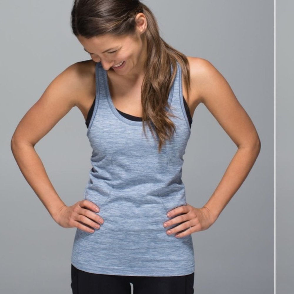 Lululemon Swiftly Tech Racerback - Heathered Blue Denim